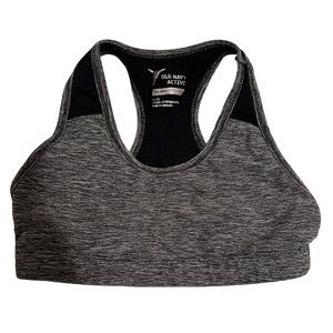 Old Navy Girls' Mesh-Trim Racerback Sports Bra - Size M(8), Gray & Black